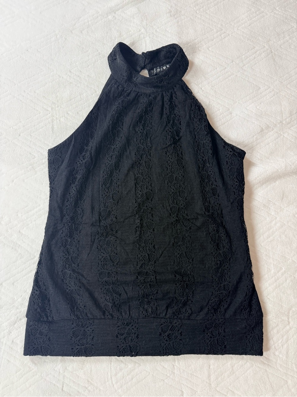 Sleeveless Black Lace Halter Neck Blouse Formal business work lace